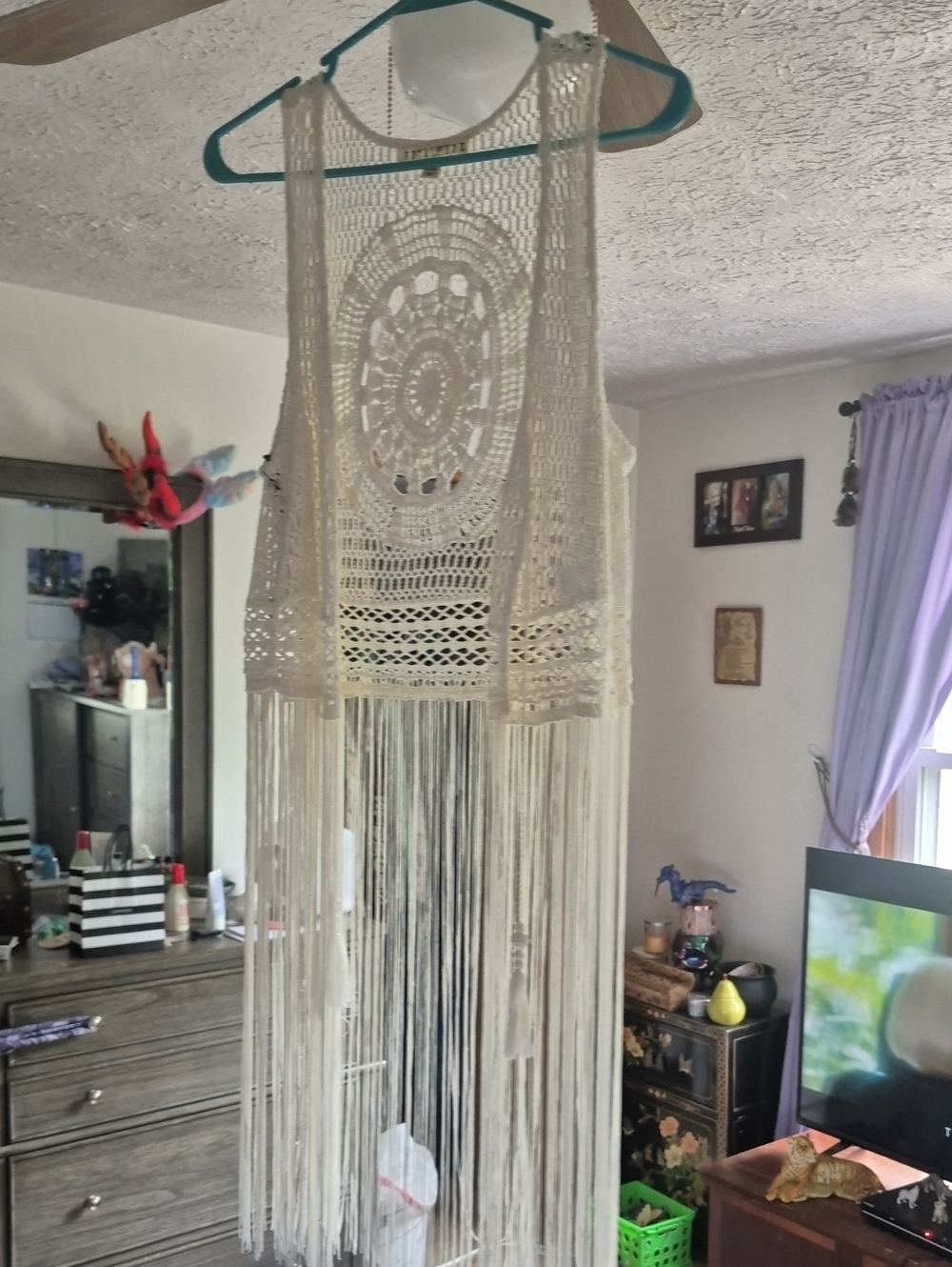Idyllwind Cream Crochet Fringe Vest